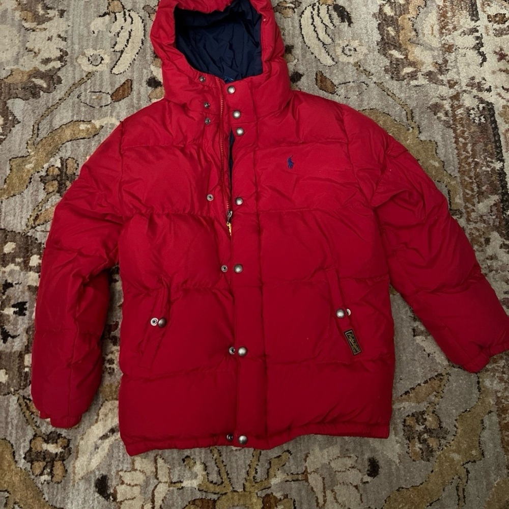 Red Puffer Jacket with Hood
